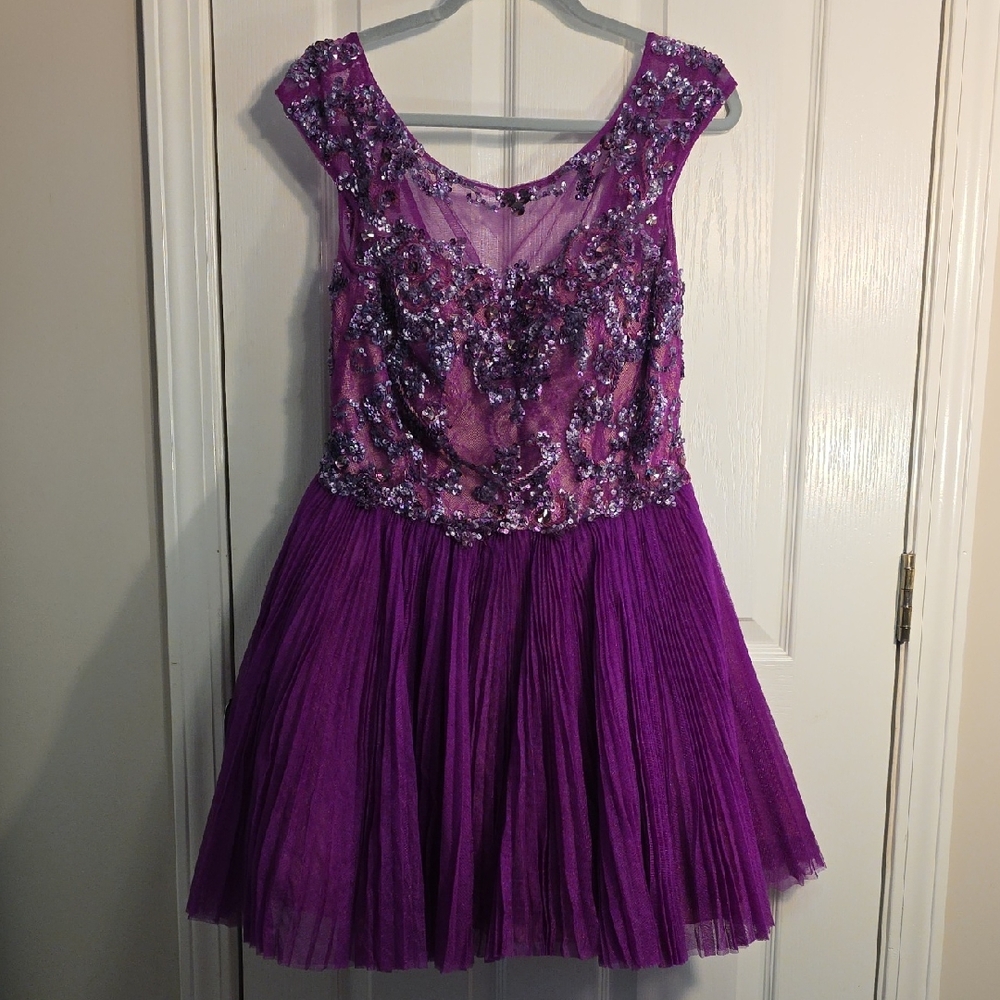 Sherri Hill Purple Dress with Sparkling Details